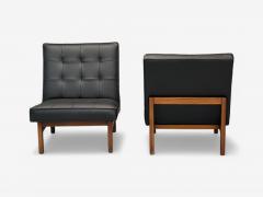  Thayer Coggin Thayer Coggin Danish Modern Style Tufted Black Leather Lounge Chairs 21st C  - 4017048