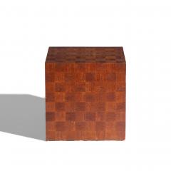  Thayer Coggin Thayer Coggin Style Mid Century Walnut Parquet Cube End Table - 4448858