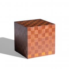  Thayer Coggin Thayer Coggin Style Mid Century Walnut Parquet Cube End Table - 4448958