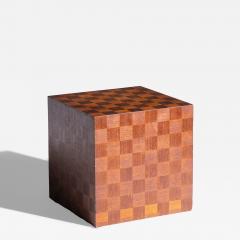  Thayer Coggin Thayer Coggin Style Mid Century Walnut Parquet Cube End Table - 4448961