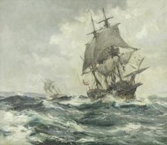  The Ark the Dove off the Scillies with Lord Baltimore aboard by M Dawson - 3384042