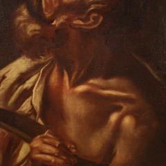  The Holy Bible Biblical Religious oil painting on canvas of Saint Bartholomew from the 17th century - 3931414