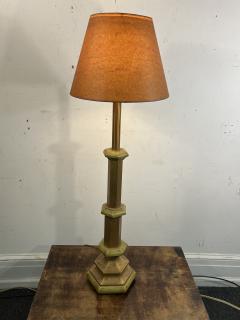  The Marbro Lamp Company ITALIAN MID CENTURY AVOCADO GREEN AND GOLD WOOD LAMPS BY MARBRO - 3636328