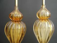  The Marbro Lamp Company Pair of Golden Amber Murano Lamps by Marbro - 3349346