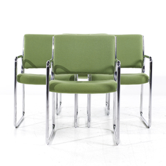  The Vecta Group Dallas Vecta Group Dallas Mid Century Green and Chrome Chairs Set of 4 - 4709094
