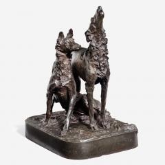  Thi baut Fr res French Bronze Group of Two Wolfhounds by Mathilde Thomas soyer 1858 1940  - 4317752