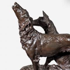  Thi baut Fr res French Bronze Group of Two Wolfhounds by Mathilde Thomas soyer 1858 1940  - 4317753