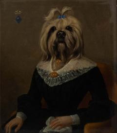  Thierry Poncelet French Victorian Yorkshire Terrier Lady Portrait - 3198384
