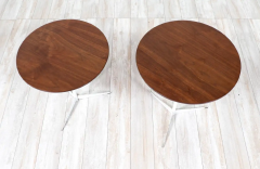  Thinline Mid Century Modern Adjustable Walnut Metal Side Tables by Thinline - 2539147