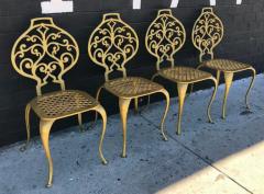  Thinline Set of 4 Gold Leafed Thinline Mfg Dining Chairs - 3175635