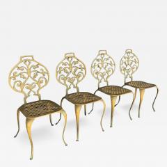  Thinline Set of 4 Gold Leafed Thinline Mfg Dining Chairs - 3178512