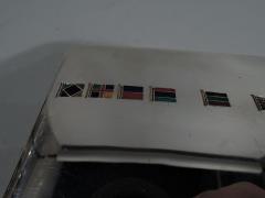  Thomae in Attleboro American Sterling Silver Cigarette Case with Enamel Nautical Flags - 3748767