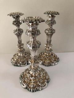  Thomas Bradbury Sons Ltd Set of Four Thomas Bradbury Antique Sheffield Rococo Repousse Candlesticks - 1735719