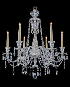  Thomas F C Osler AN EXQUISITE SIX LIGHT ADAM STYLE CHANDELIER BY F C OSLER - 4513198