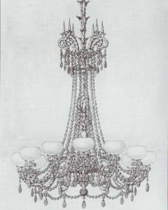  Thomas F C Osler AN IMPORTANT TWENTY LIGHT CUT CRYSTAL CHANDELIER BY F C OSLER - 3795377