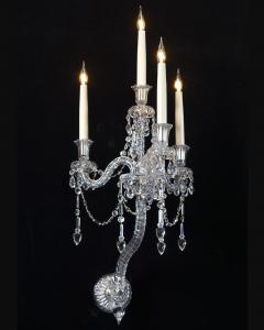  Thomas F C Osler AN UNUSUAL PAIR OF FOUR LIGHT MID VICTORIAN CUT GLASS WALL LIGHT BY F C OSLER - 4595864