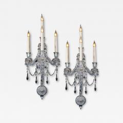  Thomas F C Osler AN UNUSUAL PAIR OF FOUR LIGHT MID VICTORIAN CUT GLASS WALL LIGHT BY F C OSLER - 4595951