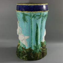  Thomas Forester Sons Forester Majolica Stork and Bamboo Garden Seat - 3212258