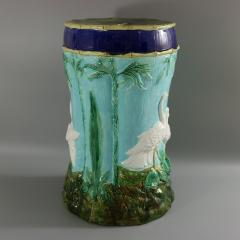 Thomas Forester Sons Forester Majolica Stork and Bamboo Garden Seat - 3212259