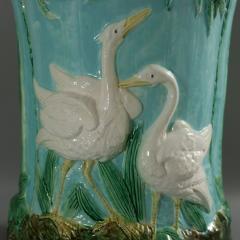  Thomas Forester Sons Forester Majolica Stork and Bamboo Garden Seat - 3212263