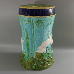  Thomas Forester Sons Thomas Forester Majolica Stork Garden Seat - 3212160