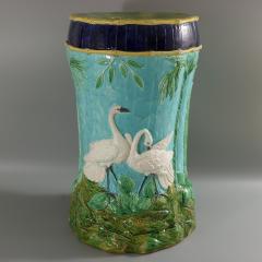  Thomas Forester Sons Thomas Forester Majolica Stork Garden Seat - 3212161