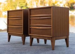  Thomasville Furniture Expertly Restored Pair of Thomasville Tiki Nightstands Sculptured Walnut 1970s - 3910209