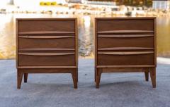  Thomasville Furniture Expertly Restored Pair of Thomasville Tiki Nightstands Sculptured Walnut 1970s - 3910211