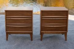  Thomasville Furniture Expertly Restored Pair of Thomasville Tiki Nightstands Sculptured Walnut 1970s - 3910212