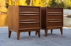  Thomasville Furniture Expertly Restored Pair of Thomasville Tiki Nightstands Sculptured Walnut 1970s - 3910213