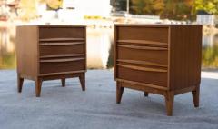  Thomasville Furniture Expertly Restored Pair of Thomasville Tiki Nightstands Sculptured Walnut 1970s - 3910253