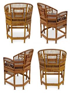  Thomasville Furniture Four Brighton Pavilion Style Bamboo Chairs by Thomasville Hollywood Regency - 3041581