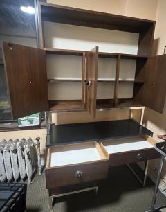  Thomasville Furniture MID CENTURY MODERN DESK AND BOOKCASE WITH CHROME SQUARE TUBULAR BASE - 3955595