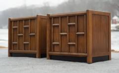  Thomasville Furniture Rare Thomasville Carved Walnut Nightstands or End Tables Dated 1966 - 4033225