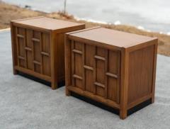  Thomasville Furniture Rare Thomasville Carved Walnut Nightstands or End Tables Dated 1966 - 4033229