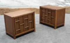  Thomasville Furniture Rare Thomasville Carved Walnut Nightstands or End Tables Dated 1966 - 4033231