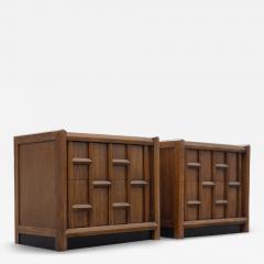  Thomasville Furniture Rare Thomasville Carved Walnut Nightstands or End Tables Dated 1966 - 4034128