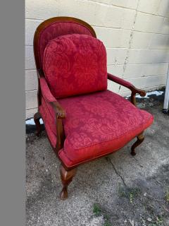  Thomasville Furniture Thomasville Furniture Queen Anne Style Upholstered Walnut Armchair - 4453379