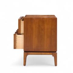  Thomasville Furniture Thomasville Mid Century Arched Walnut and Burlwood Nightstands Pair - 4266372
