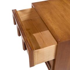  Thomasville Furniture Thomasville Mid Century Arched Walnut and Burlwood Nightstands Pair - 4266376