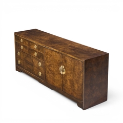  Thomasville Furniture Thomasville Mid Century Burlwood and Brass Credenza - 4704556