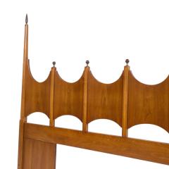  Thomasville Furniture Thomasville Mid Century Sculpted Walnut and Brass King Headboard - 4267470