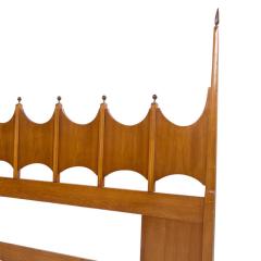  Thomasville Furniture Thomasville Mid Century Sculpted Walnut and Brass King Headboard - 4267471