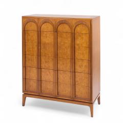  Thomasville Furniture Thomasville Mid Century Sculptural Arched Walnut and Burlwood Highboy Dresser - 4264678