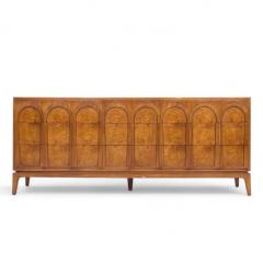  Thomasville Furniture Thomasville Mid Century Sculptural Arched Walnut and Burlwood Lowboy Dresser - 4264718