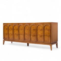  Thomasville Furniture Thomasville Mid Century Sculptural Arched Walnut and Burlwood Lowboy Dresser - 4264719