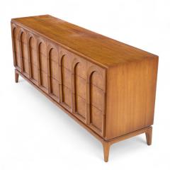  Thomasville Furniture Thomasville Mid Century Sculptural Arched Walnut and Burlwood Lowboy Dresser - 4264722