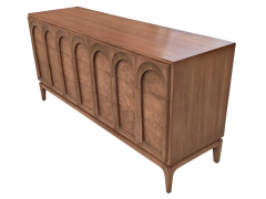  Thomasville Furniture Thomasville Sculptural Acrhed Triple or 9 Drawer Dresser Walnut Olive Burl - 2851676