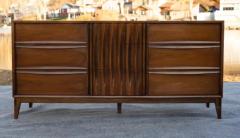  Thomasville Furniture Thomasville Tiki Louvered 9 Drawer Sculpted Walnut Dresser Mirror Mid Century - 3910215