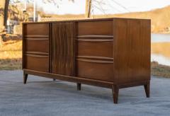  Thomasville Furniture Thomasville Tiki Louvered 9 Drawer Sculpted Walnut Dresser Mirror Mid Century - 3910220